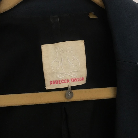 Rebecca Taylor Black & Blue Silk Floral Blazer Sz2 - Picture 6 of 9